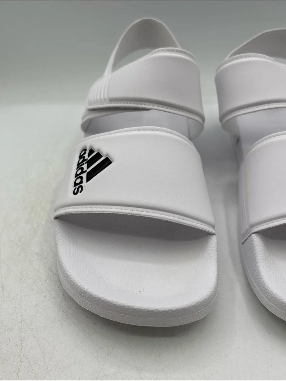 adidas Adilette Sandal K GW0342 Size 6 White Black Adjustable Strap Sport Sandal